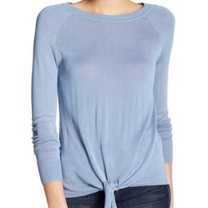 14th & Union Blue Tie Front Sweater